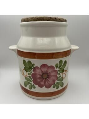 Vintage FTD Sado Canister With Cork Lid Handmade In Portugal Cooking Measurement